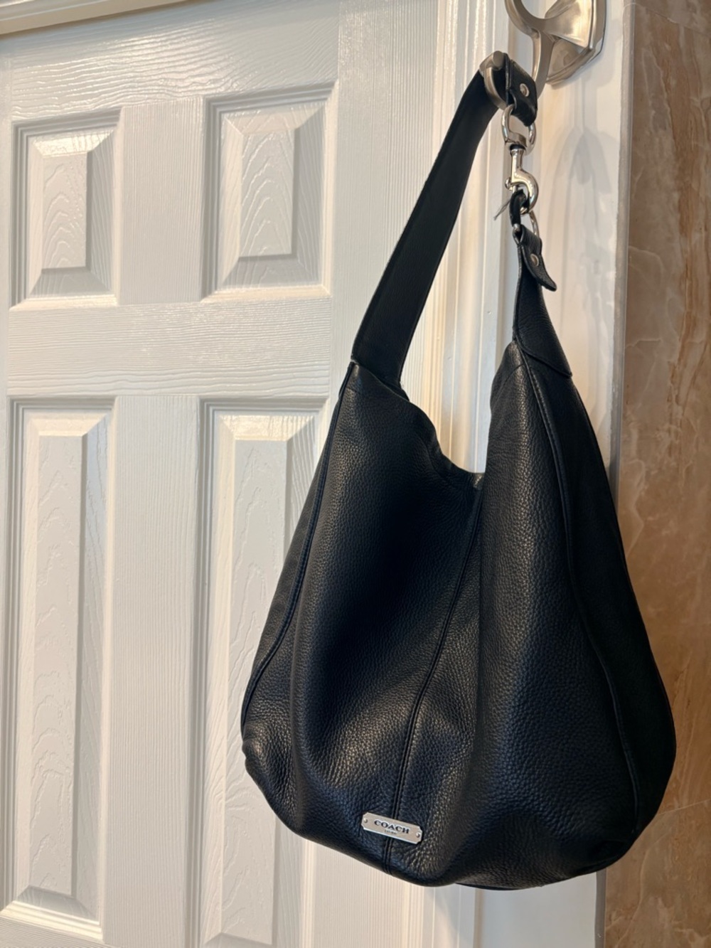 Coach Black Pebbled Leather Classic Hobo